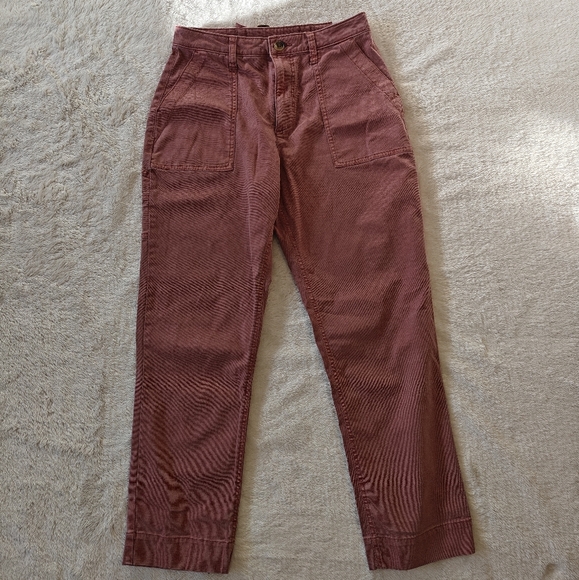 Old Navy Sz 4 Womens Pink High Waisted‎ Straight Canvas Workwear Chino Pants - Picture 5 of 8